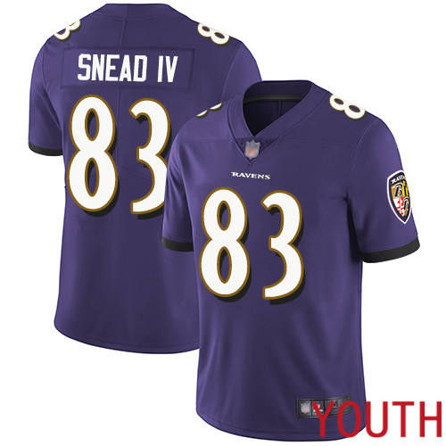 Baltimore Ravens Limited Purple Youth Willie Snead IV Home Jersey NFL Football #83 Vapor Untouchable->youth nfl jersey->Youth Jersey